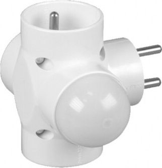 Timex Rozgałeźnik wtyczkowy 3-gniazda z/u z lampką biały R-48L