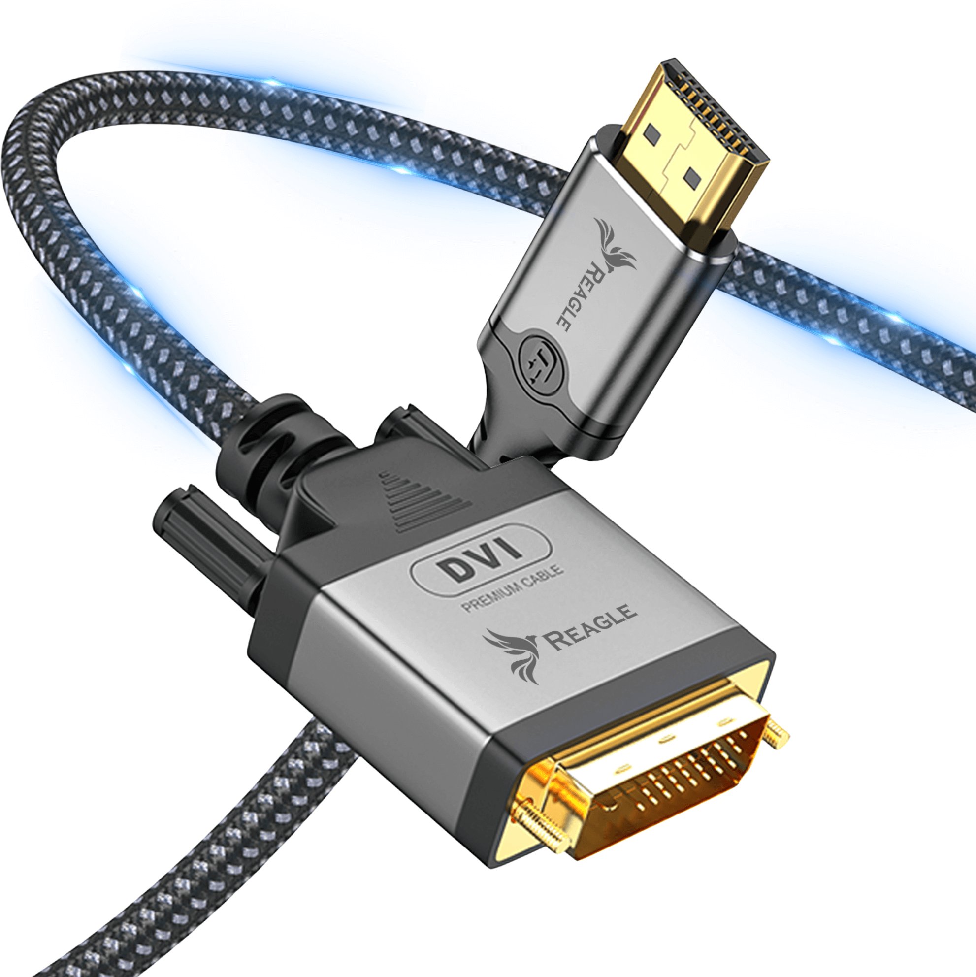 Kabel Reagle HDMI - DVI-D 1.5m srebrny (RHDV150P)