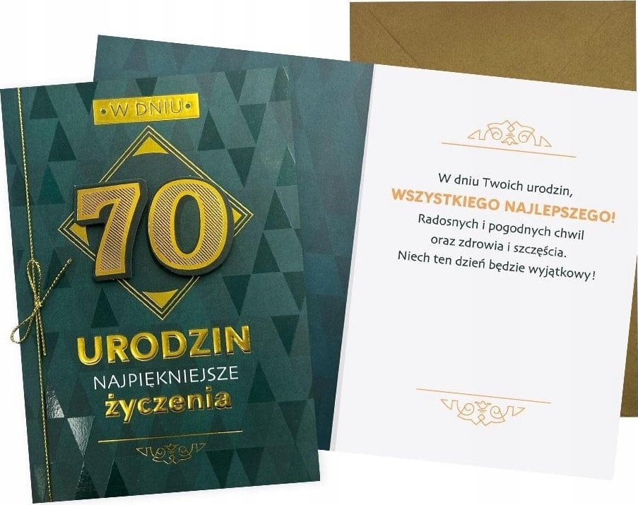 Yeku Karnet B6 Urodziny 70 męskie