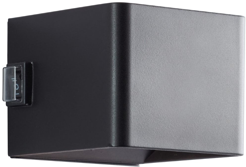 LED outdoor wall light BRILLIANT ISEO, IP44, 3000K, 4W, 300lm, USB, with sensor, switch