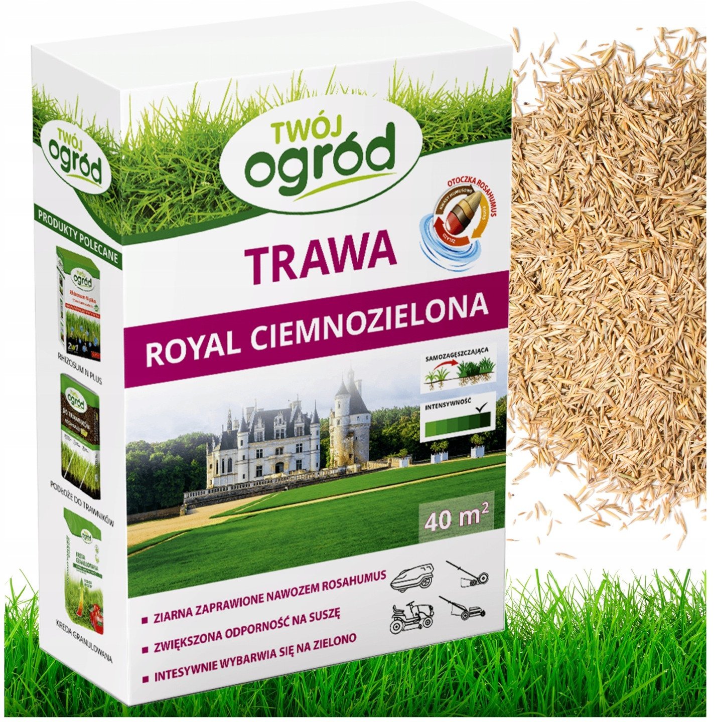 Mieszanka nasion Trawa Royal Ciemnozielona Twój Ogród z Rosahumusem 1 kg