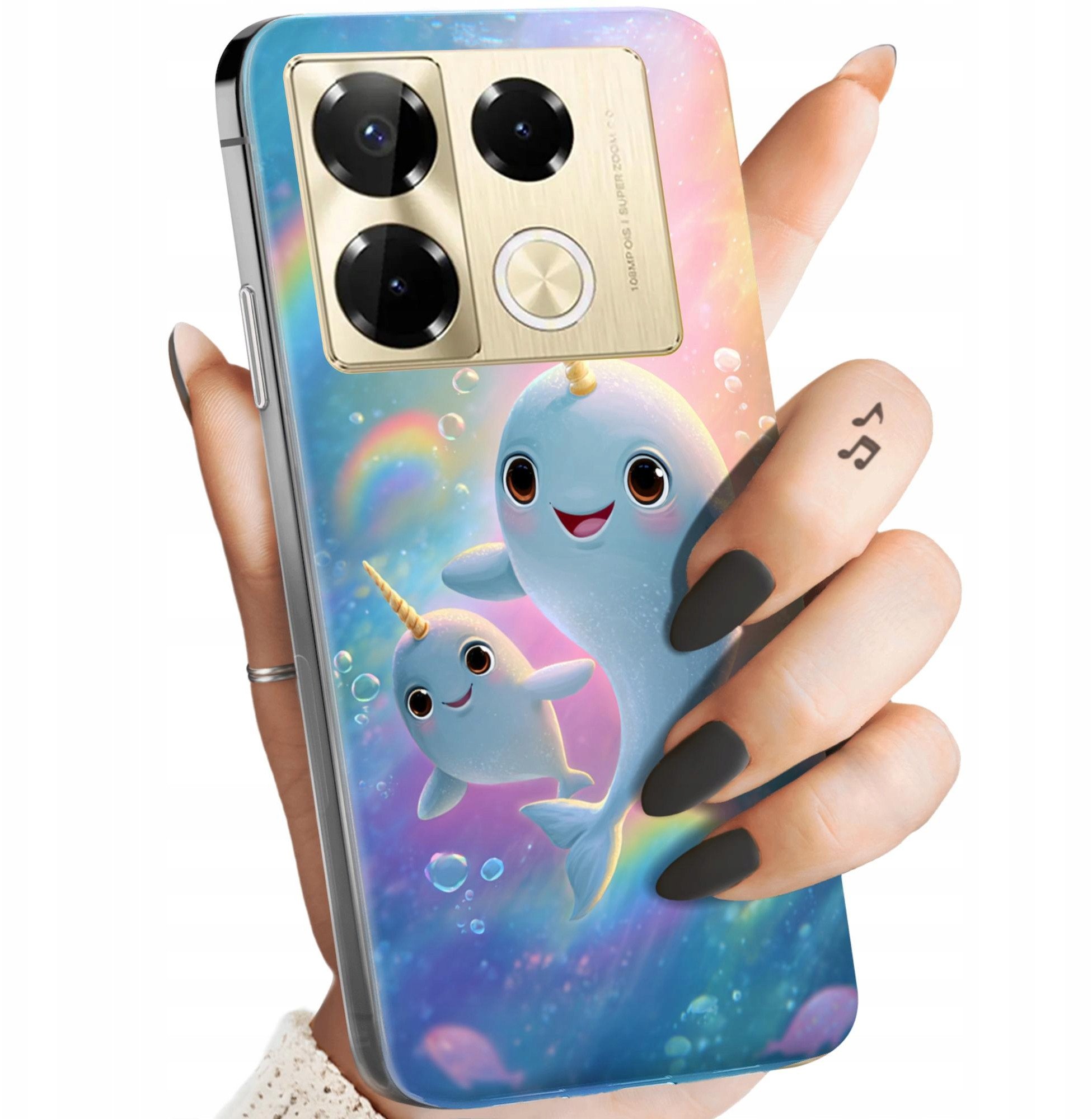 ETUI DO INFINIX NOTE 40 5G WZORY NARWAL BAJKI MORSKIE ZWIERZĘTA OBUDOWA