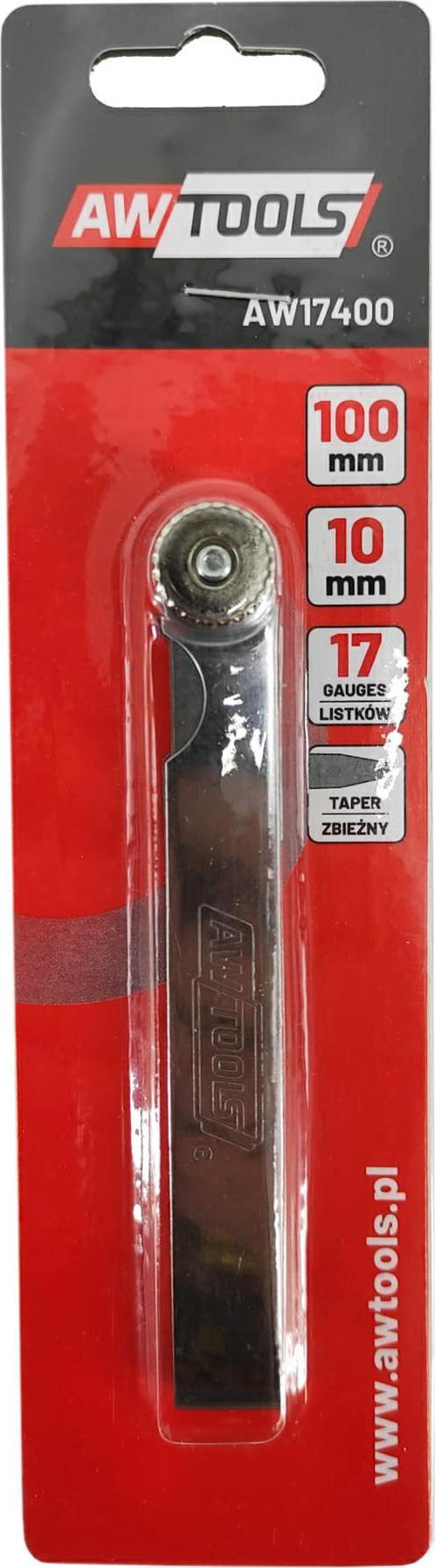 AWTools AWTOOLS SZCZELINOMIERZ 100mm 17 LISTKÓW 0.02-1.0mm ZBIEŻNY