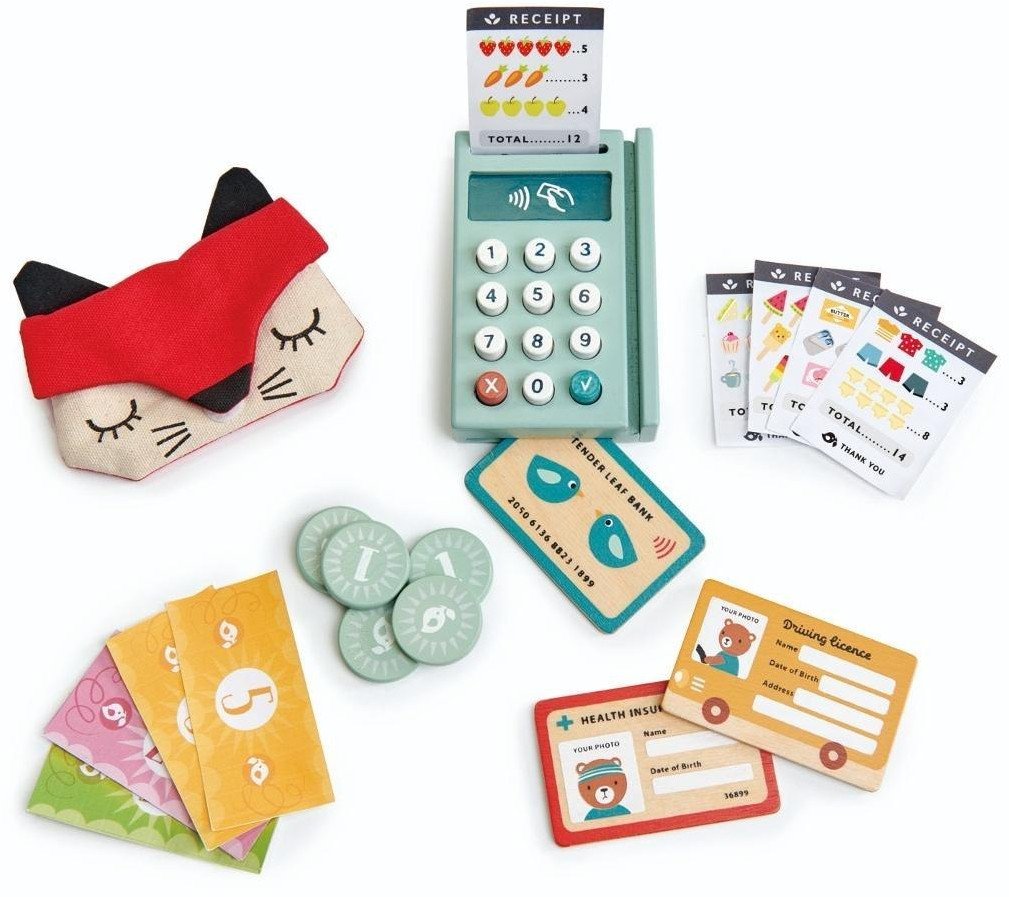 Terminal płatniczy drewniany z akcesoriami