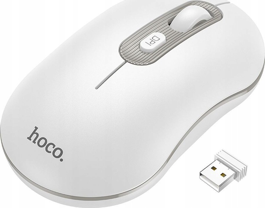 Mysz Hoco HOCO mysz komputerowa bezprzewodowa 2,4G 1600 dpi GM21 biała