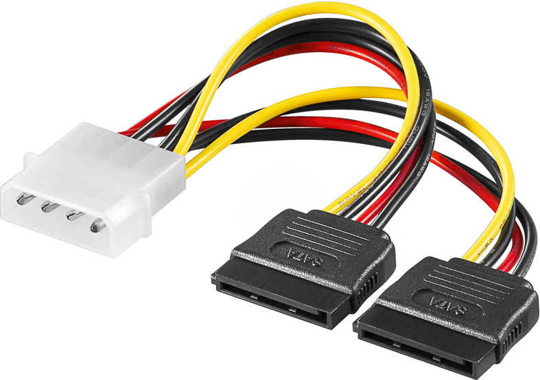 Akyga Molex - SATA x2, 0.15m, Wielokolorowy (AK-CA-16)