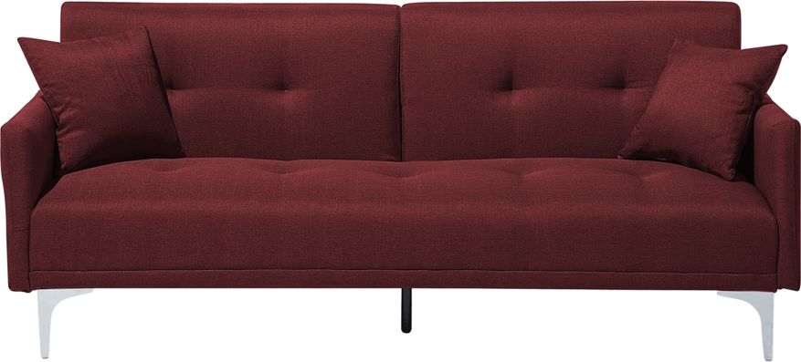 Beliani Sofa rozkładana czerwona LUCAN