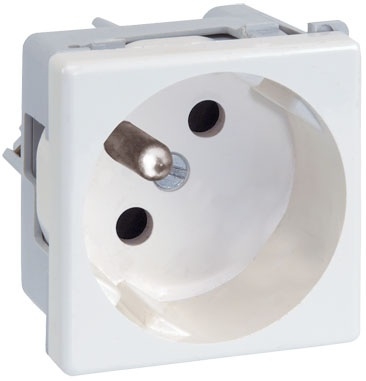 Kontakt-Simon Gniazdo K45 pojedyncze z/u 16A IP20 czysta biel - K02/9