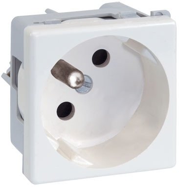 Kontakt-Simon Gniazdo K45 pojedyncze z/u 16A IP20 czysta biel - K02/9