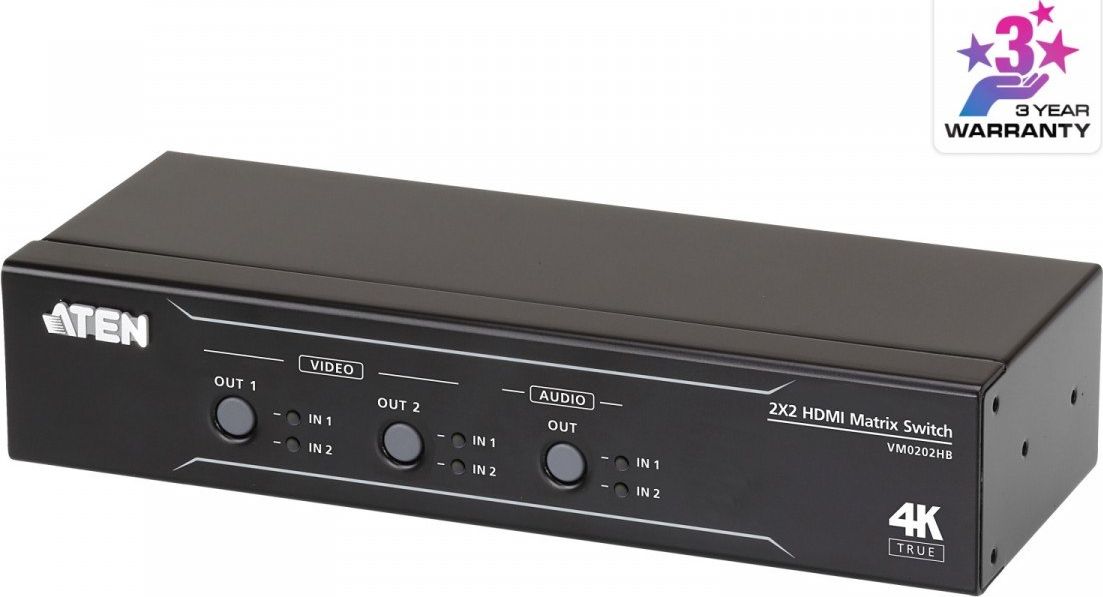 Aten Przełącznik 2x2 True 4k HDMI Matrix Switch VM0202HB