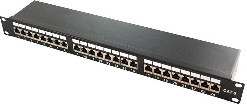 LogiLink Patch panel 19" 1U 24x RJ-45 Cat.6A Czarny (NP0061)