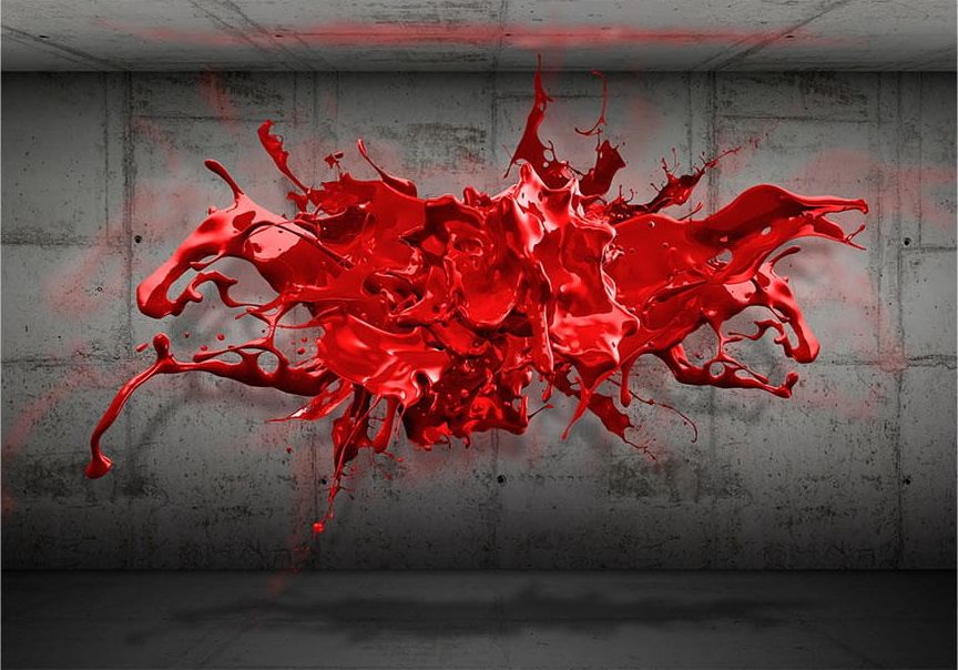 DecoNest Fototapeta - Czerwony kleks - 350X245