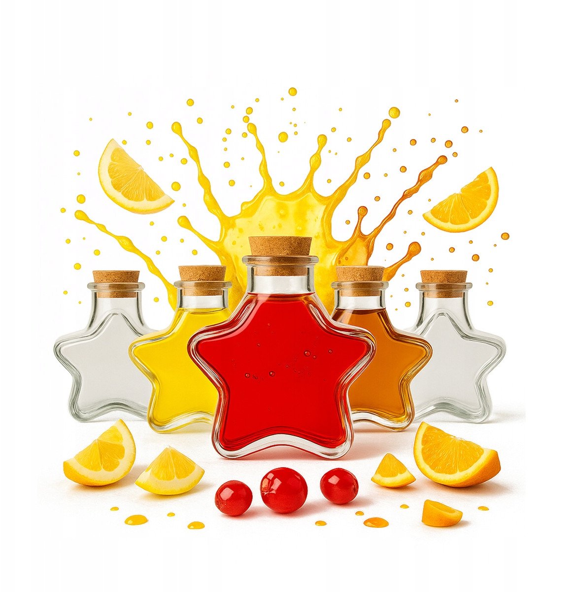 5x Słoik Butelka Gwiazdka STAR 150ml Szklany Na Nalewki Likier Wino Alkohol