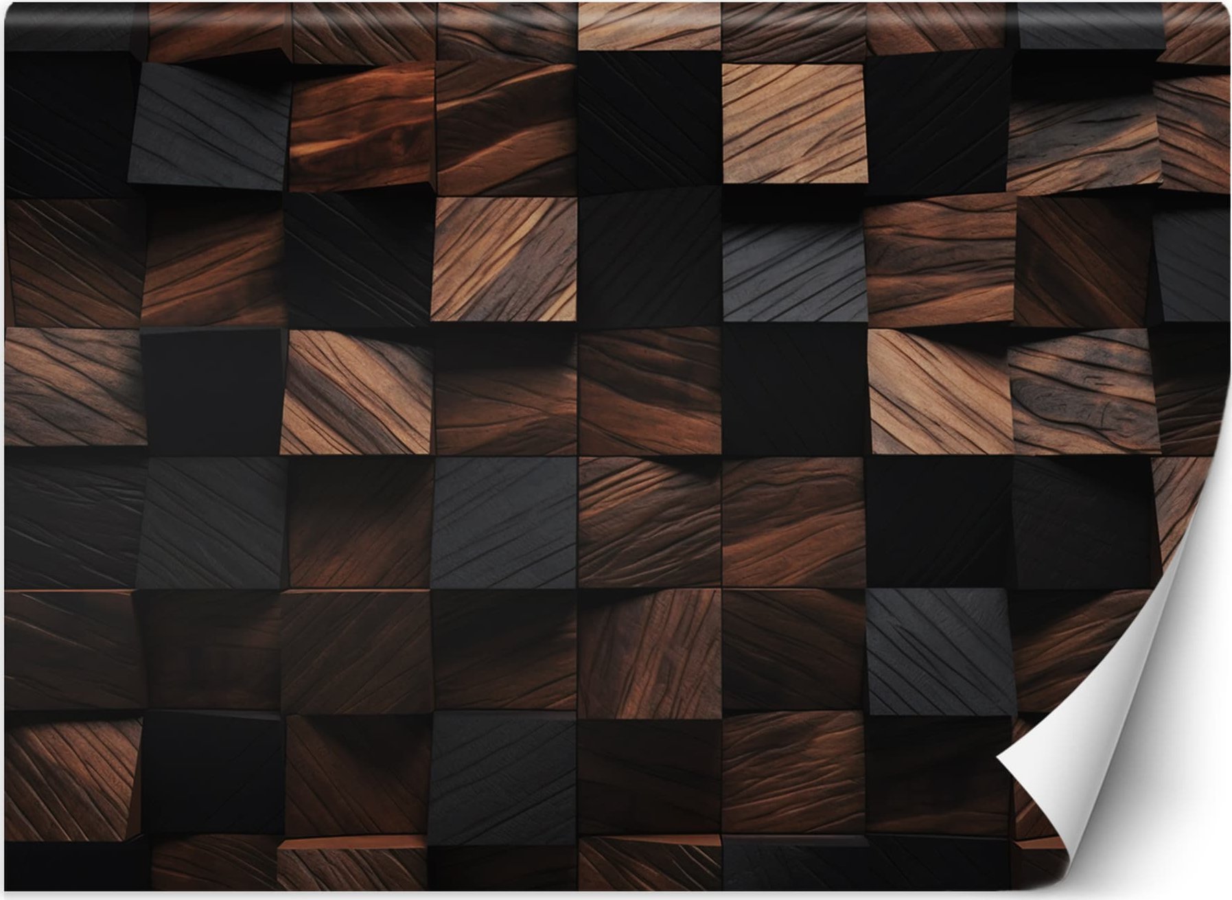 Artgeist Fototapeta, Mozaika drewniana kostka 3D (Rozmiar 368x254)