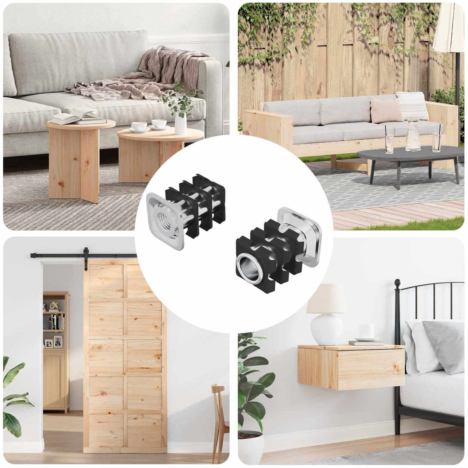 vidaXL Wkład Rurki Gwintowanej 2 pcs Czarny i Srebrny