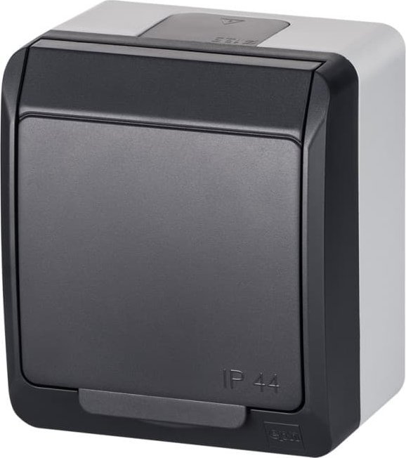 Elektro-Plast HERMES Gniazdo pojedyncze z/u 2P+Z SCHUKO IP44 antracyt 0324-07