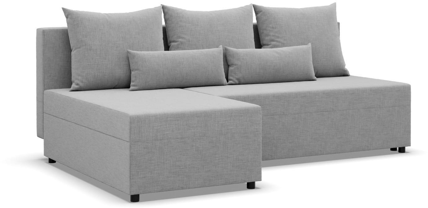 Narożnik z luźnymi poduszkami, Vista, 201x137x92 cm, jasny szary | TYLETEGOTU