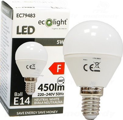 Ecolight Żarówka LED GOLF BALL E14 5W 4000K 450lm EC79483