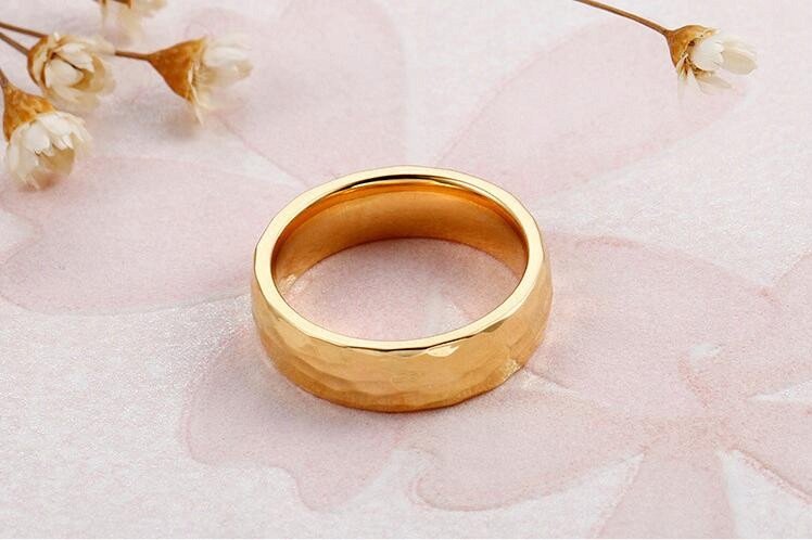 ZŁOTY PIERŚCIONEK OBRĄCZKA ŚLUBNA STAL 316L r.19