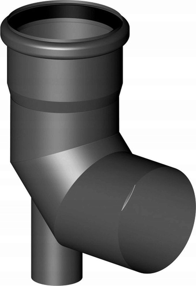 Almeva STARR Kolano ze stopą starr 87° z kotwieniem DN80 UV Stabilne Czarne