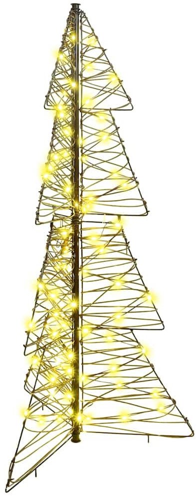 vidaXL Choinka z 100 diodami LED Ciepła biel 120 cm rattan