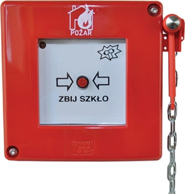 Promet ROP-A z młoteczkiem 1xLED czerwona migająca, styki XY, W0-ROP-A M1/2K XY CB 0