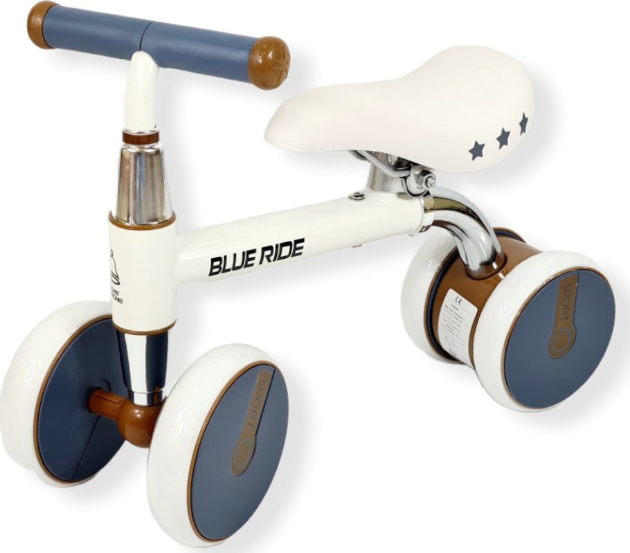 BLUBELL Rowerek Biegowy 1001 Metalowy, częściowo Chromowany Biały