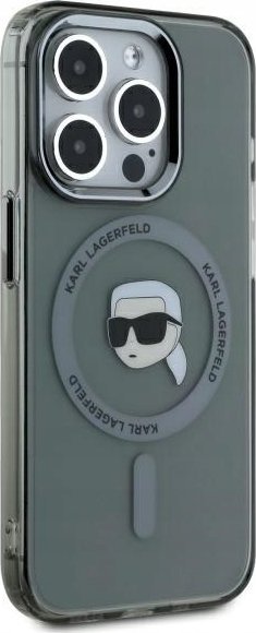Karl Lagerfeld Karl Lagerfeld KLHMP15LHLSKIK iPhone 15 Pro 6.1" black/black hardcase IML Metal Karl Head MagSafe