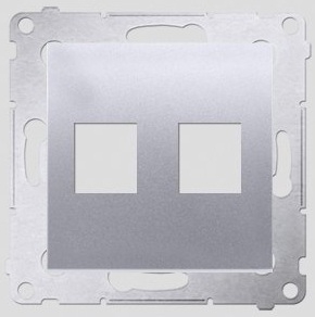 Kontakt-Simon Pokrywa gniazda teleinformatycznego podwójnego SIMON54 srebna - DKP2.01/43