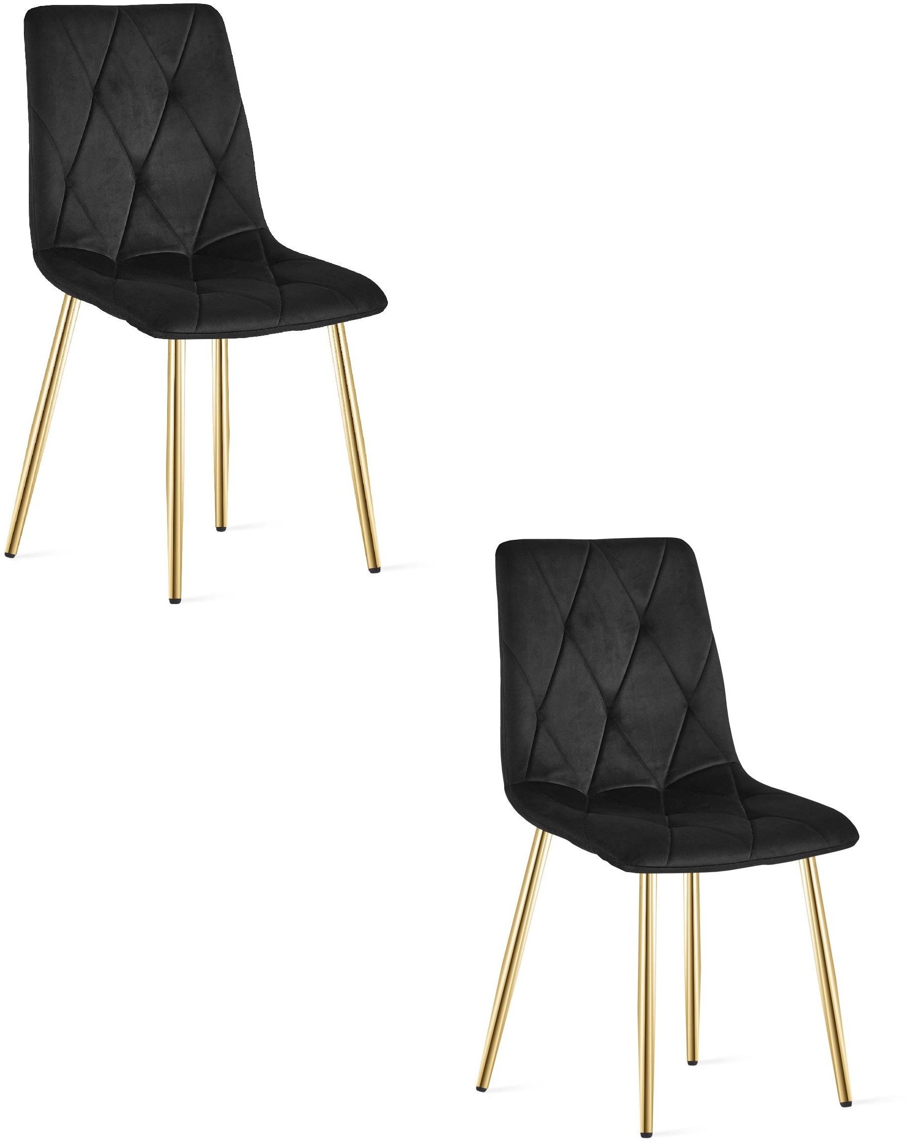 Krzesło LIBRA - czarny aksamit / nogi kolor złoty x 2
