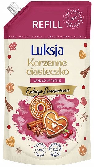 LUKSJA Mydło w płynie Korzenne Ciasteczko - zapas 900 ml