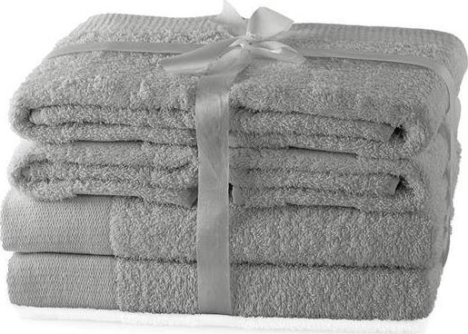 AmeliaHome Zestaw ręczników Amari 6 elementów srebrny AmeliaHome