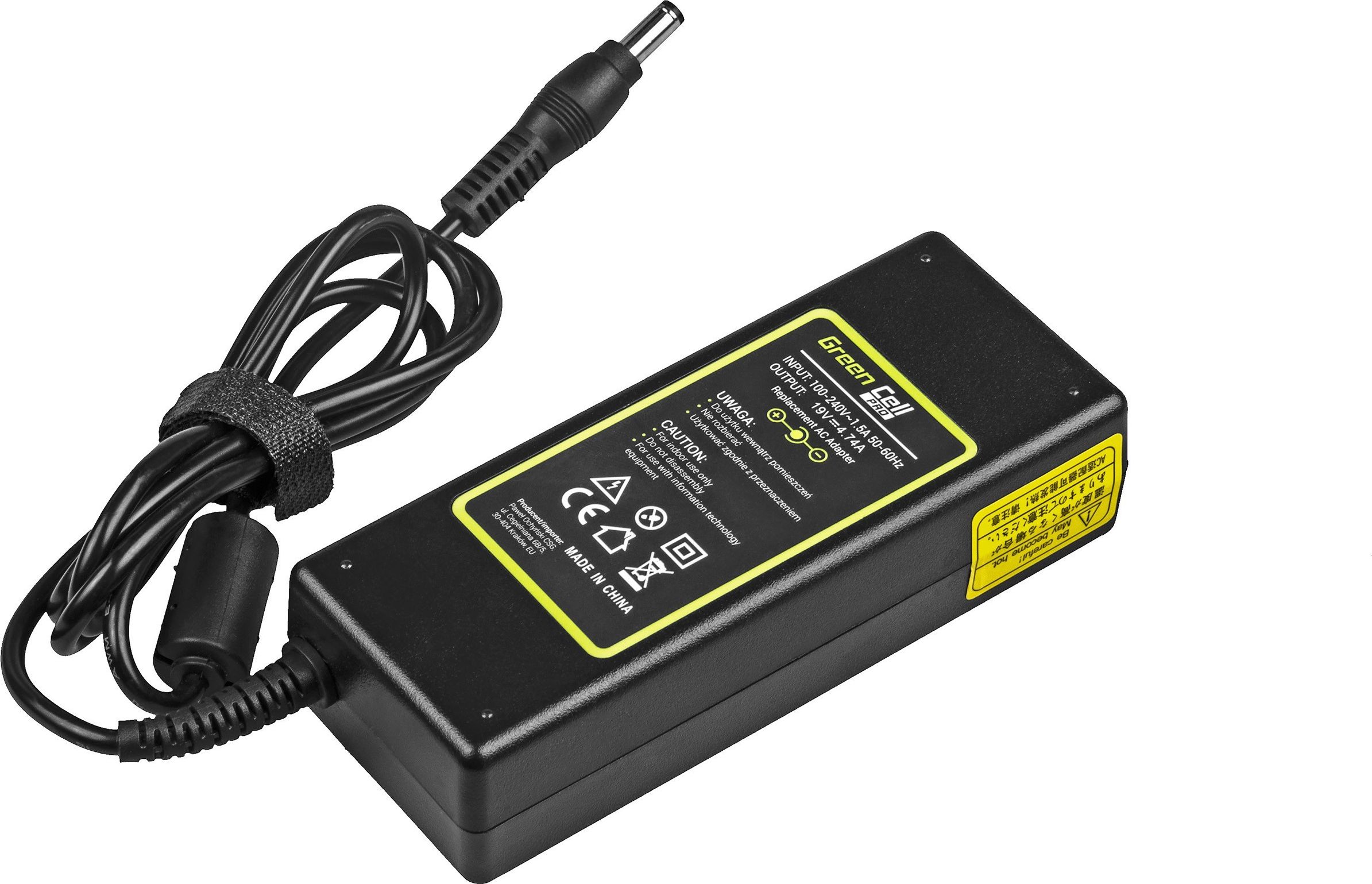 Zasilacz do laptopa Green Cell 90 W, 2.5 mm, 4.7 A, 19 V (AD27AP)