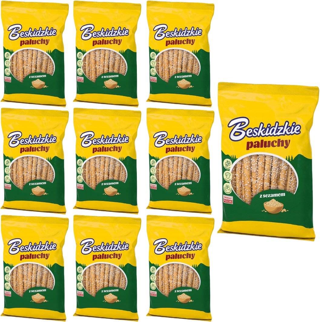 Aksam Beskidzkie Paluchy z sezamem 100 g x 10 sztuk