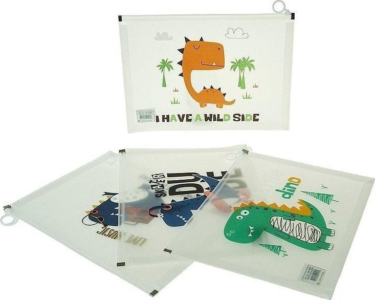 Teczka A4 plastikowa zapinana dinozaury (12szt)