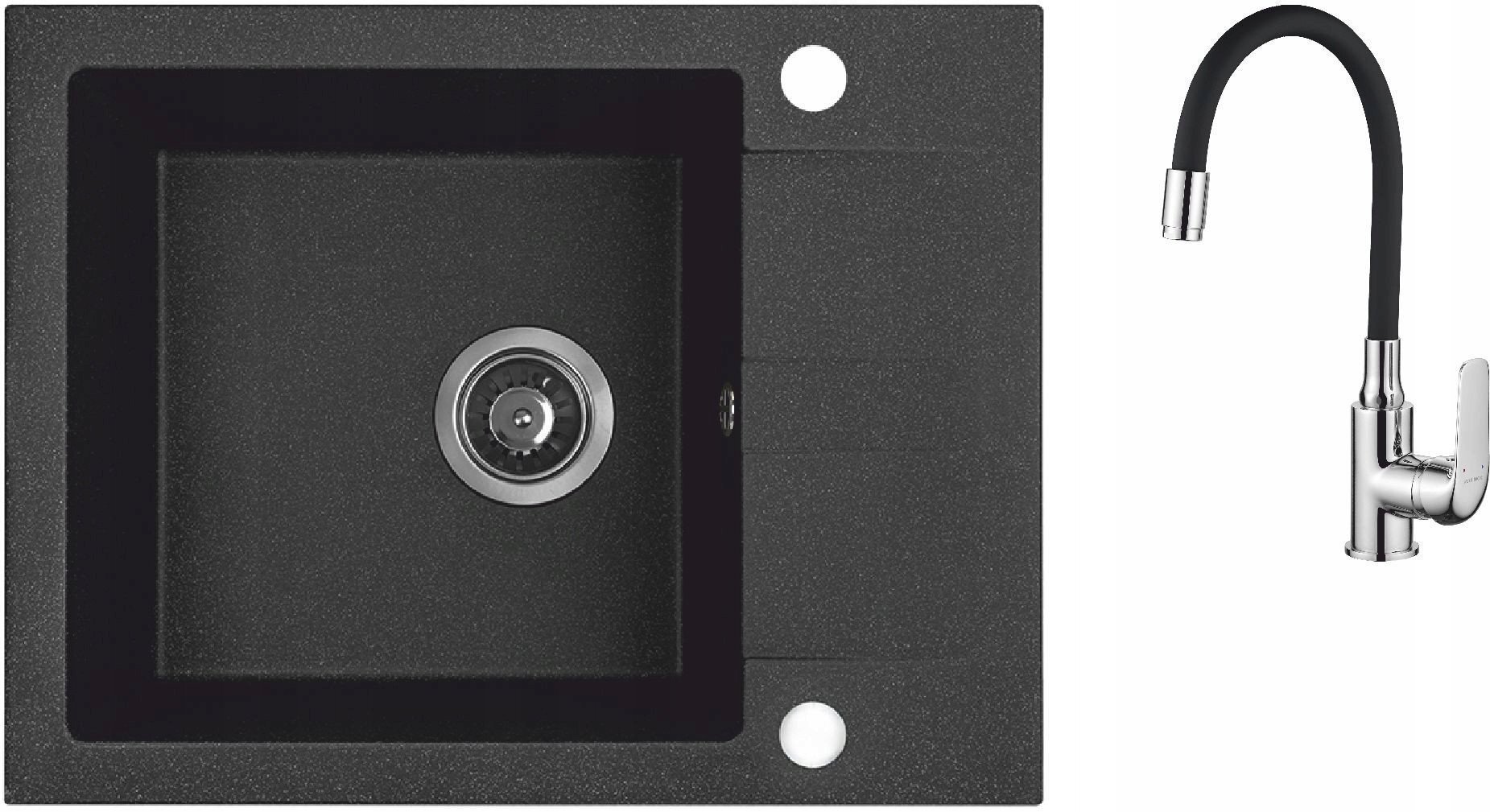 AQ.901-1019012 / AQUAFORM / MARANELLO / ZLEW GRANIT CZARNY MONO , 44X57CM , 1K+1/2 OC , SYFON /