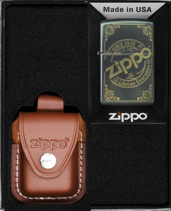 Zestaw ZIPPO Zapalniczka IRIDESCENT LOGO LASER ENGRAVED Prezentowy No2
