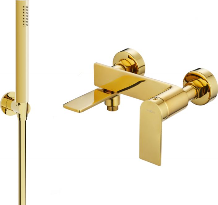 Bateria wannowa Mexen Mexen Zero R70 bateria wannowa z zestawem prysznicowym, złota - 7113R70-50