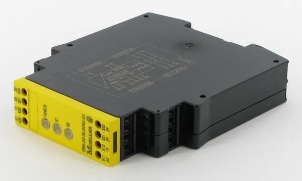 Przekaźnik bezpieczeństwa jednokanałowy ESR5, 4 ścieżki załączenia + 1 ścieżka sygnałowa, 24 V DC ESR5-NO-41-24VDC EP-401060