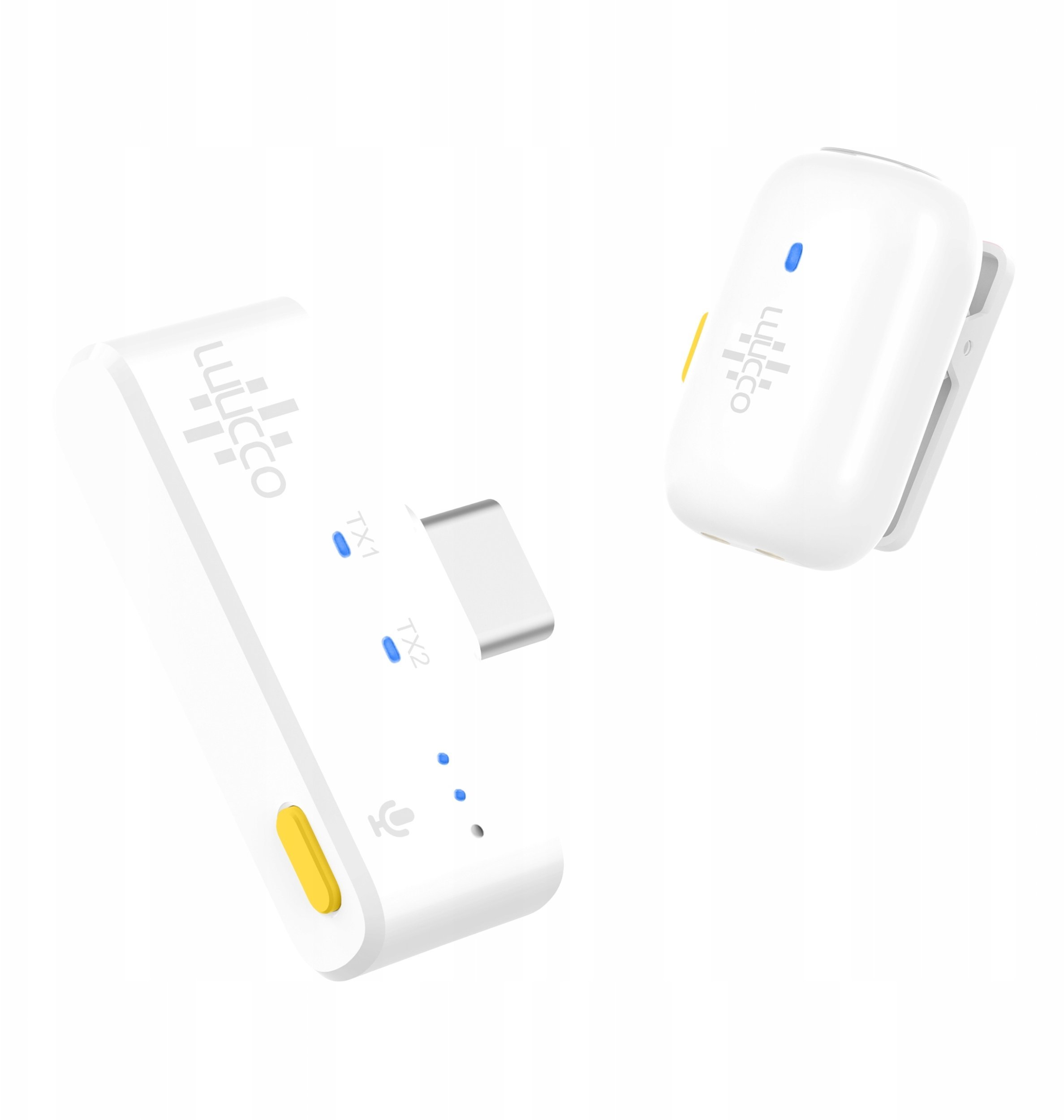 Mini Bezprzewodowy Mikrofon Krawatowy Hd 100m Do Telefonu Usb Type-c Usb-c / Minipods K1 / Biały