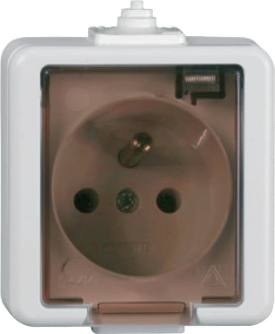 Timex Jantar Gniazdo pojedyncze 2P+Z bryzgoodporne z pokrywą dymną kolor biały GNT-16J L BI