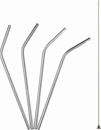 Lurch Zagięte stalowe słomki do napojów Lurch, 4 szt., 21,5 cm