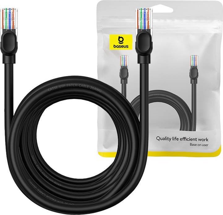 Baseus Kabel sieciowy Baseus Ethernet CAT5, 8m (czarny)