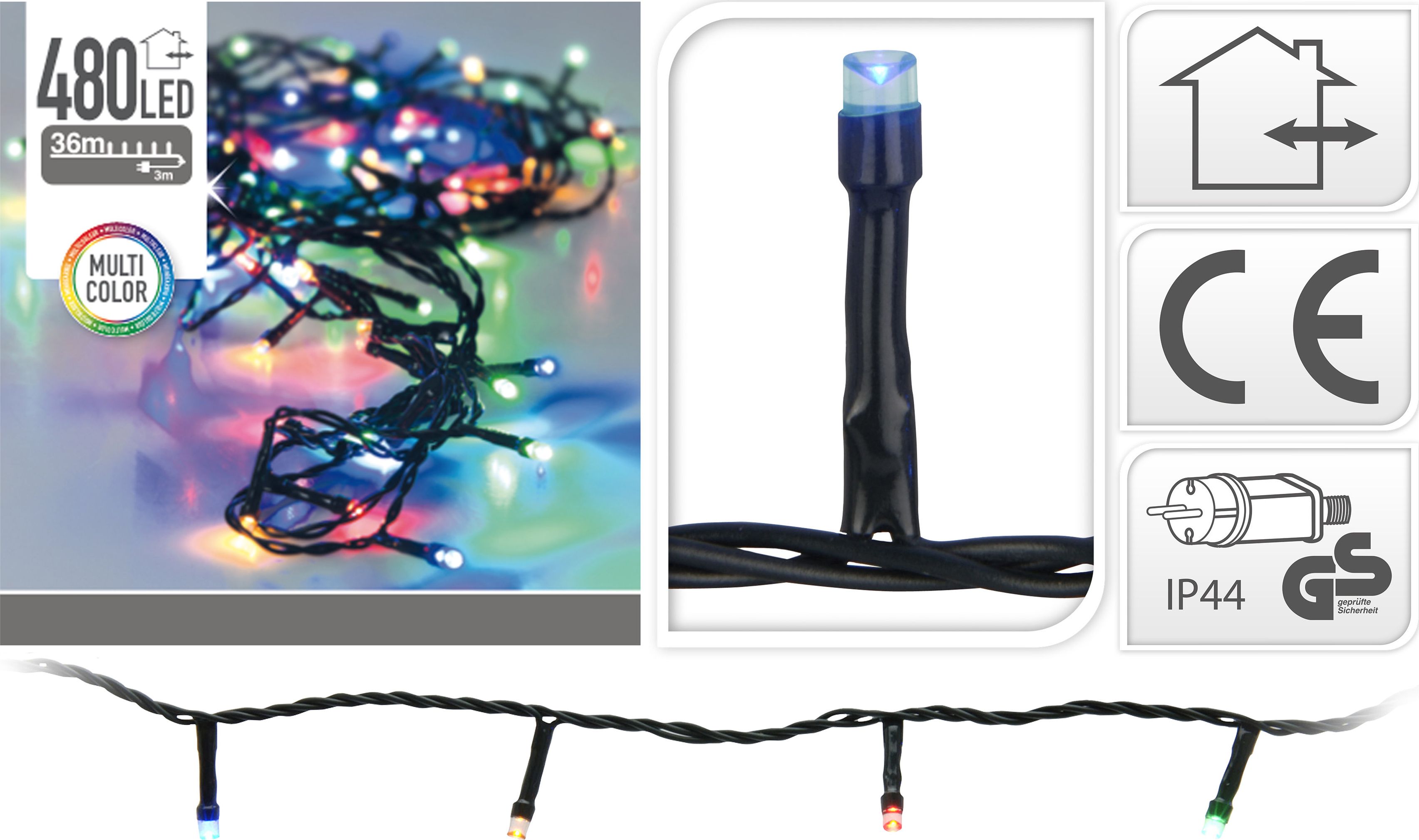 Lampki choinkowe 480 LED kolorowe