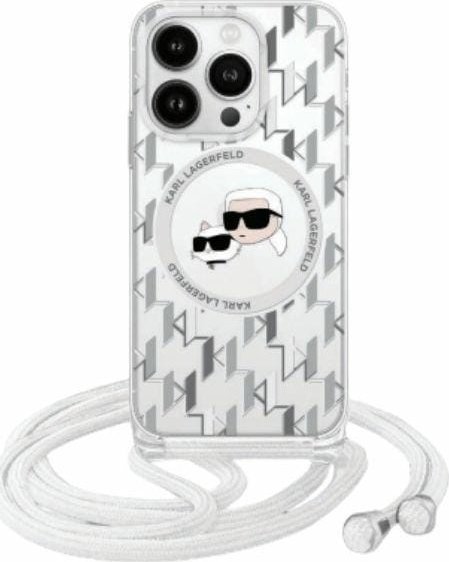 Karl Lagerfeld Karl Lagerfeld KLHMP16XHCKCKLCT iPhone 16 Pro Max 6.9" transparent hardcase IML Crossbody Monogram Karl & Choupette Head MagSafe