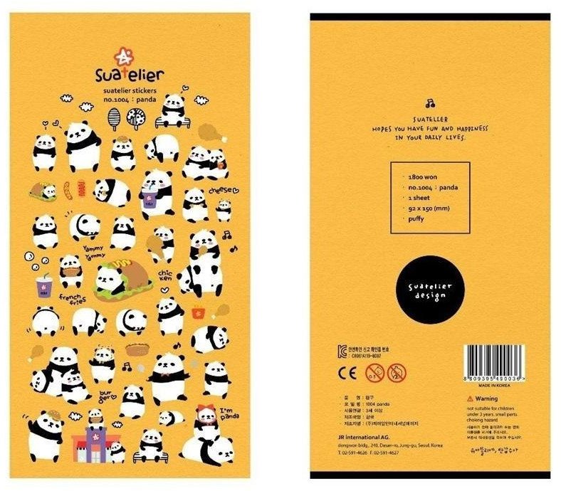 Naklejki ozdobne wypukłe Pandy