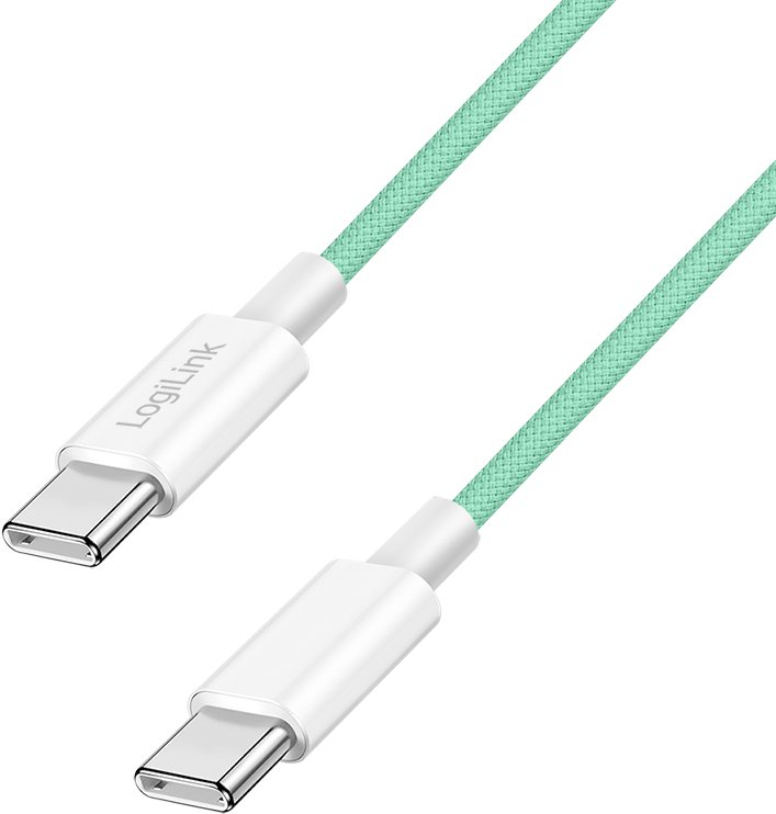 LogiLink USB-C 1.5m w nylonowym oplocie zielony