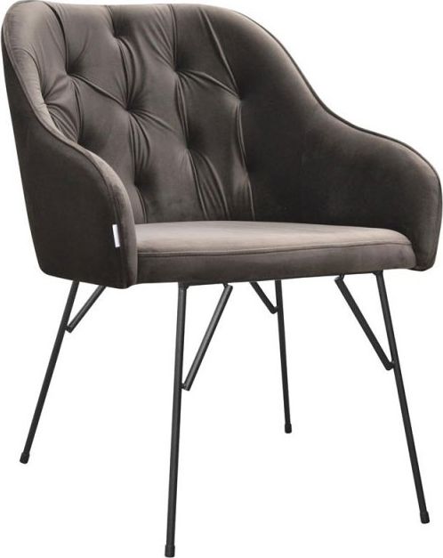 Elior Szary pikowany fotel nowoczesny - Harpos 5X