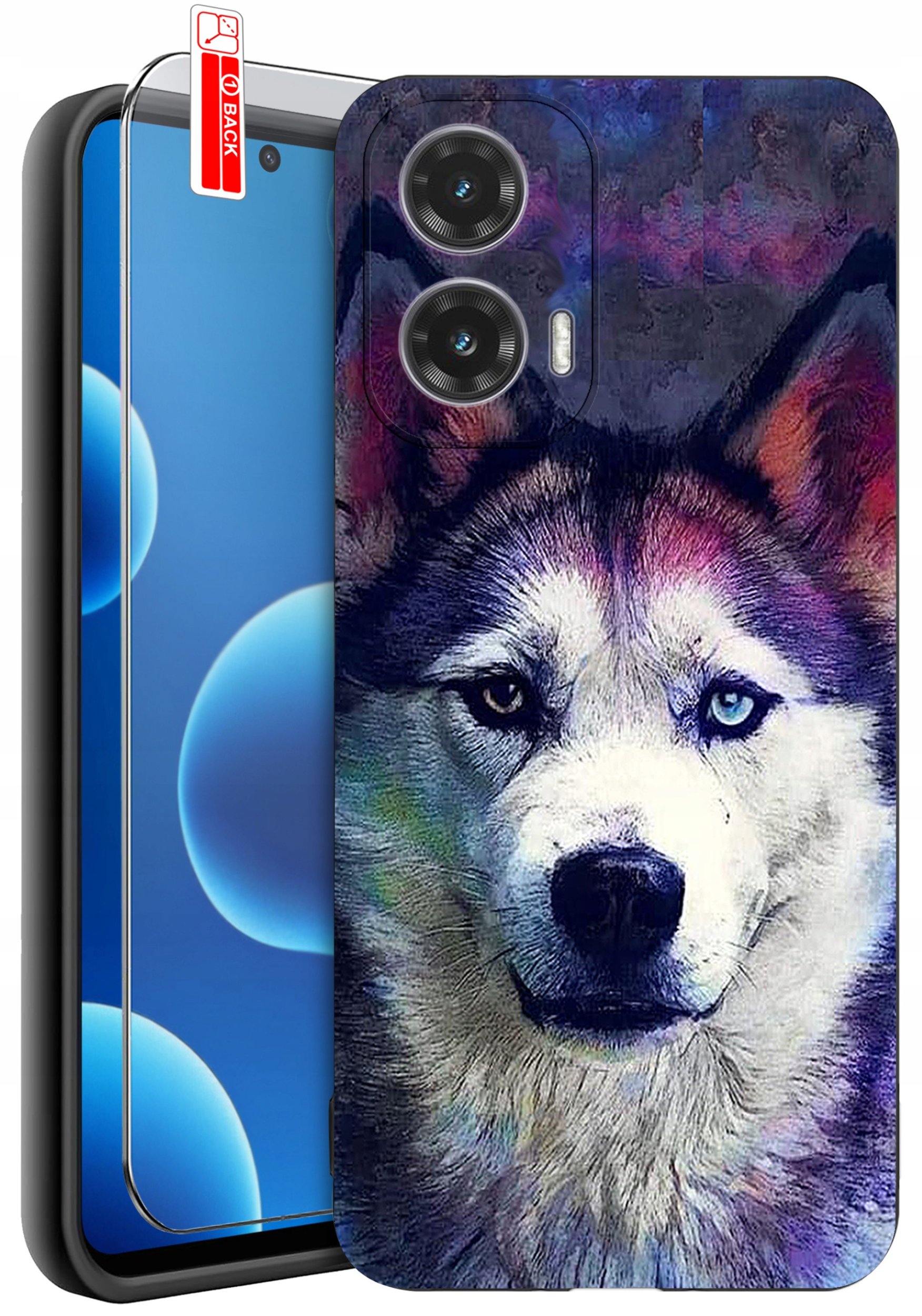 ETUI do Motorola Moto G45 5G | WZORY | SILIKONOWE MATT CASE + SZKŁO 9H