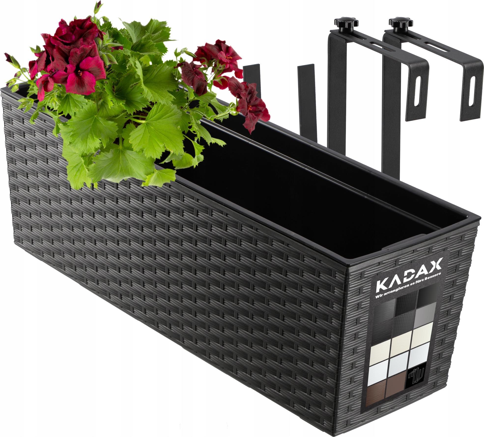 Kadax DONICZKA SKRZYNKA BALKONOWA UCHWYTY 19x56cm GRAFIT